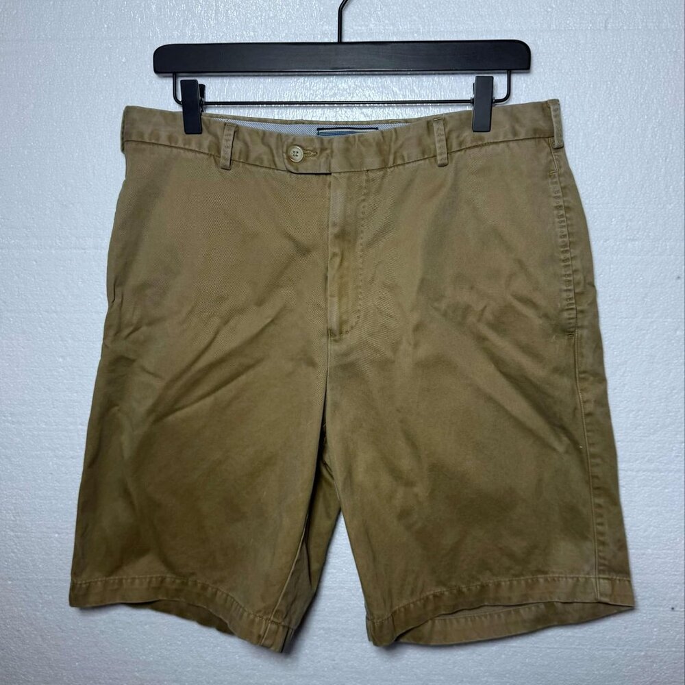 Peter Millar Mens Size 33 Tan Khaki Pima Cotton Shorts Preppy Outdoor Golf Chino